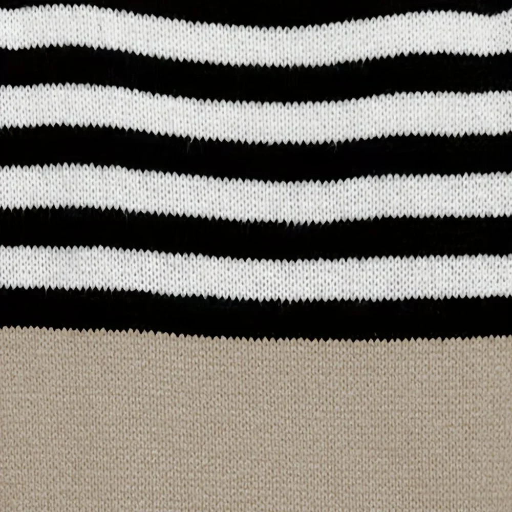 Casual Open Front Long Sleeve Color Block Mid Length Knit Cardigan - Picture 4 of 7